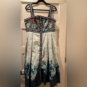 Maeve Blue and Brown Floral Top